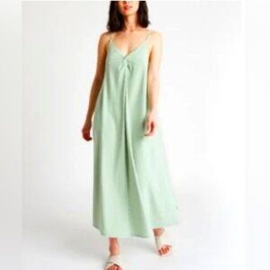 Kit and Ace scrappy sleeveless striped 2 pockets cotton blend midi dress XS